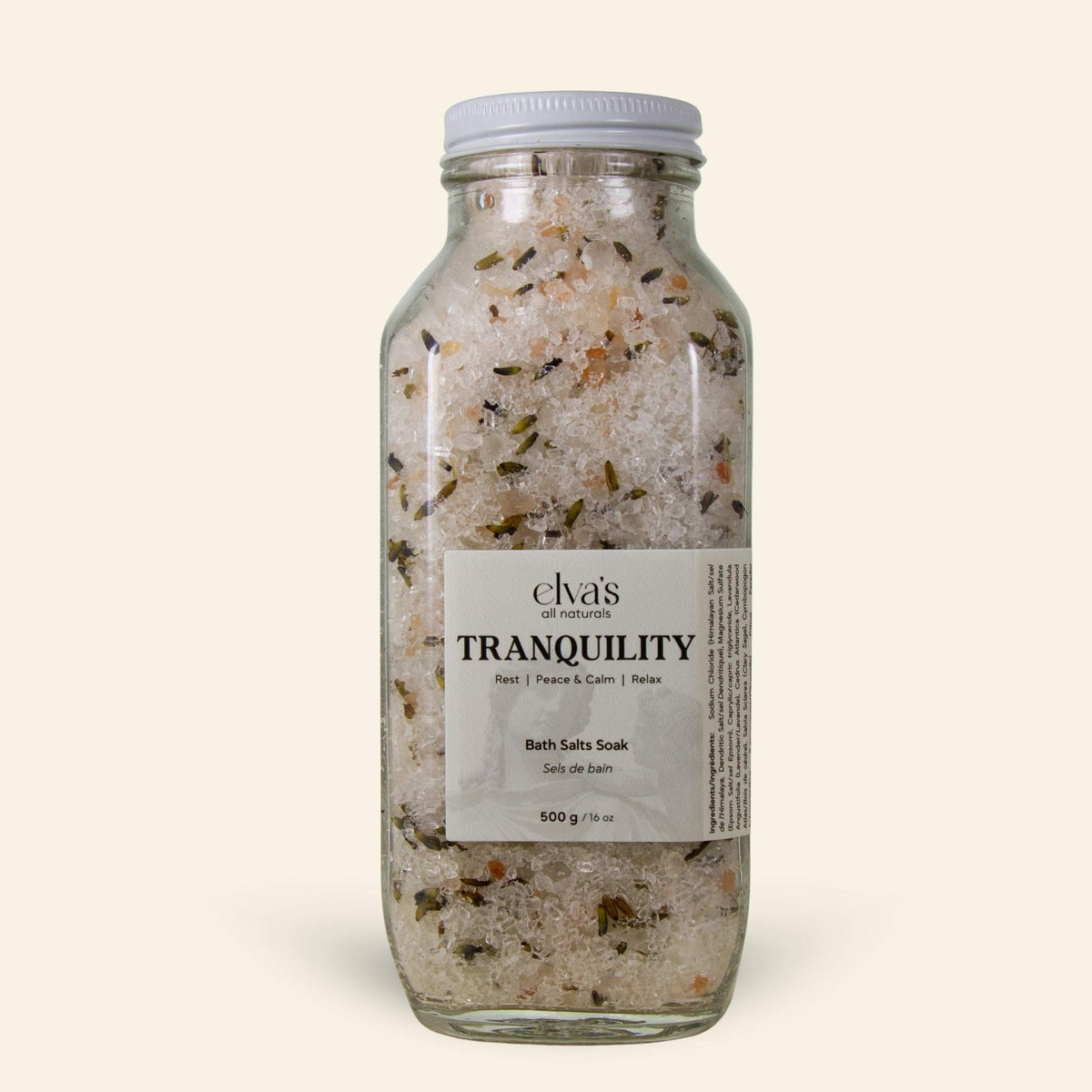 TRANQUILITY Bath Salts – Himalayan \u0026 Epsom Relaxation Soak | Elva's, image size:1200x1200