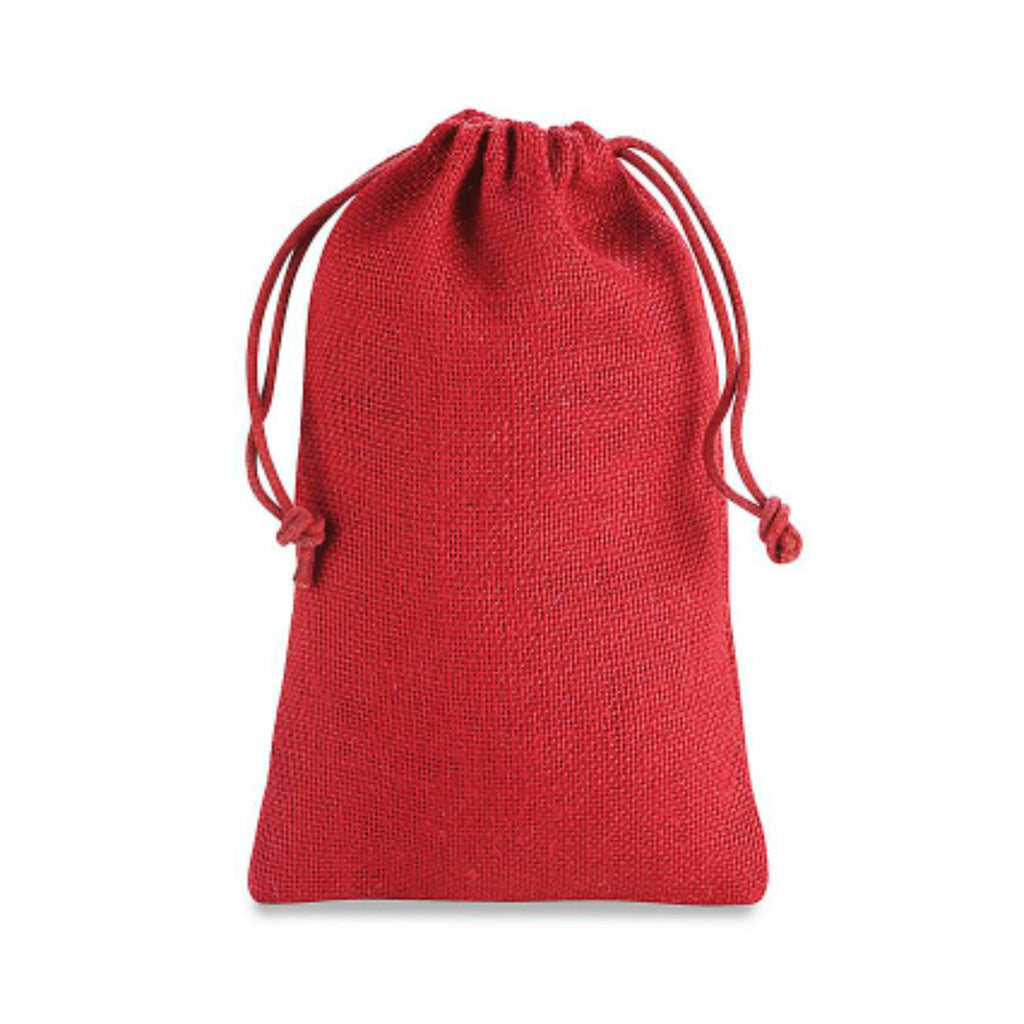 Eco Gift Wrap Red Jute Bag with Drawstring